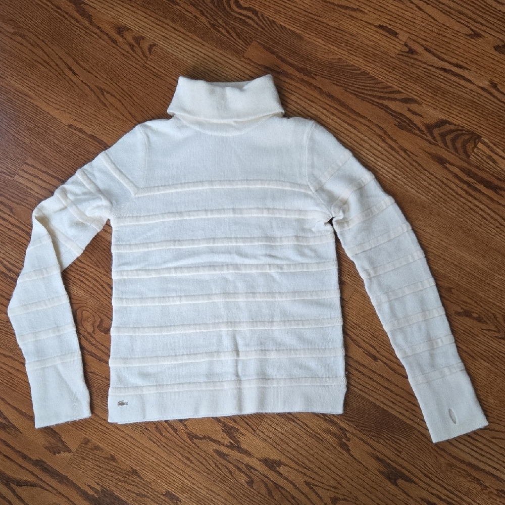 Lacoste Women's Ivory Turtleneck Sweater